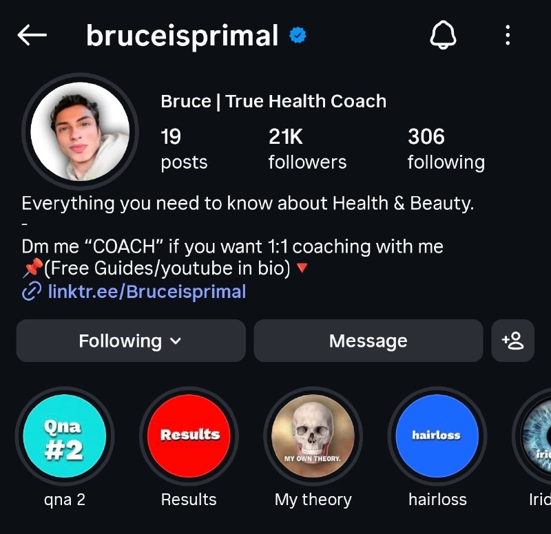 Bruceisprimal Instagram profile screenshot